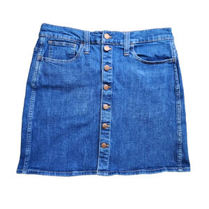 Madewell Stretch Denim Straight Mini Skirt in Arroyo Wash Button Women's 30